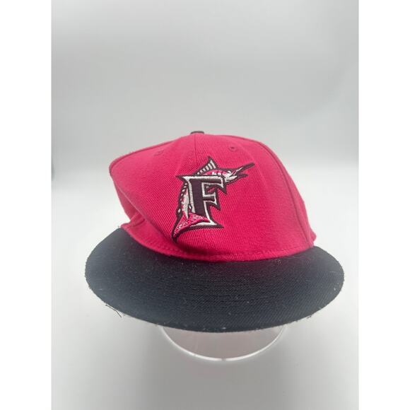 Vintage Florida Marlins Hat New Era 9FIFTY Snapback Red Black MLB Baseball Cap - Picture 1 of 5